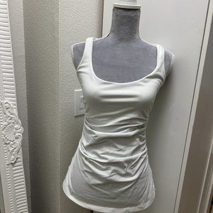 Susana Monaco Ruched White Tank